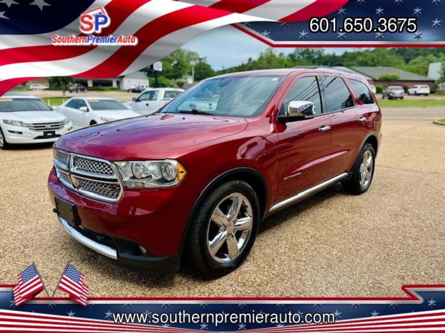 2011 RED DODGE DURANGO BOULEVARD (C (1D4RE5GG2BC) , located at 922 W. Beacon St., Philadelphia, MS, 39350, (601) 650-3675, 32.770447, -89.127151 - Photo#2